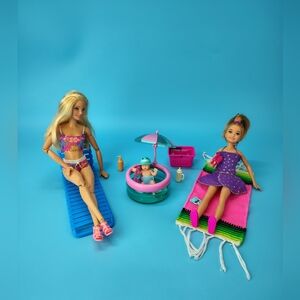 Mattel Made To Move Barbie Stacie My Mini Baby S2 Baby Boy Doll Lot Beach Access